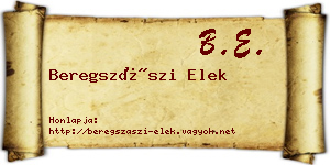 Beregszászi Elek névjegykártya