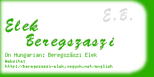 elek beregszaszi business card